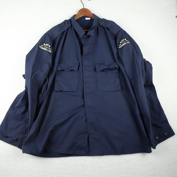 Propper Button Up Shirt Mens Extra Large Navy Blue Long Sleeve Rip Stop Workwear - Picture 1 of 9